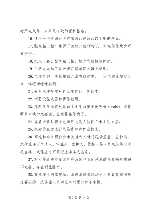 公司一般安全环保事故隐患判定标准.docx