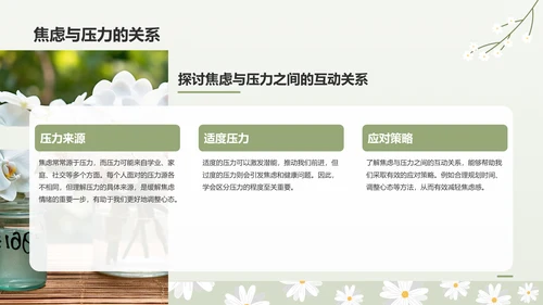 绿色小清新高考生考前焦虑应对方法PPT模板