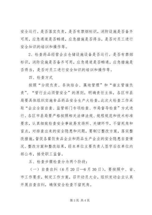 食品药品安全生产大检查工作方案 (6).docx