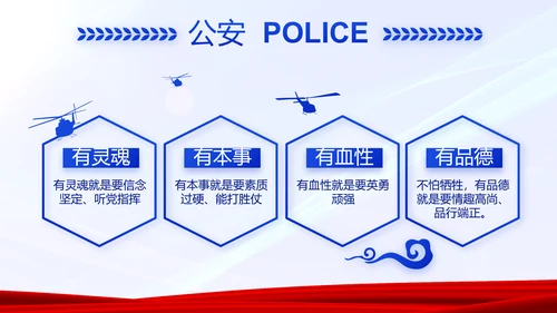 蓝色大气警务室工作总结计划动态PPT模板