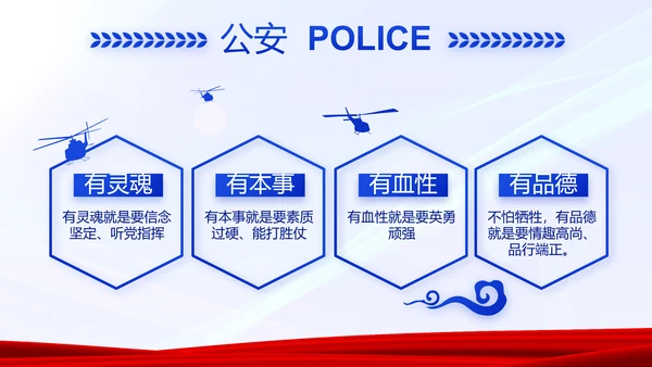 蓝色大气警务室工作总结计划动态PPT模板