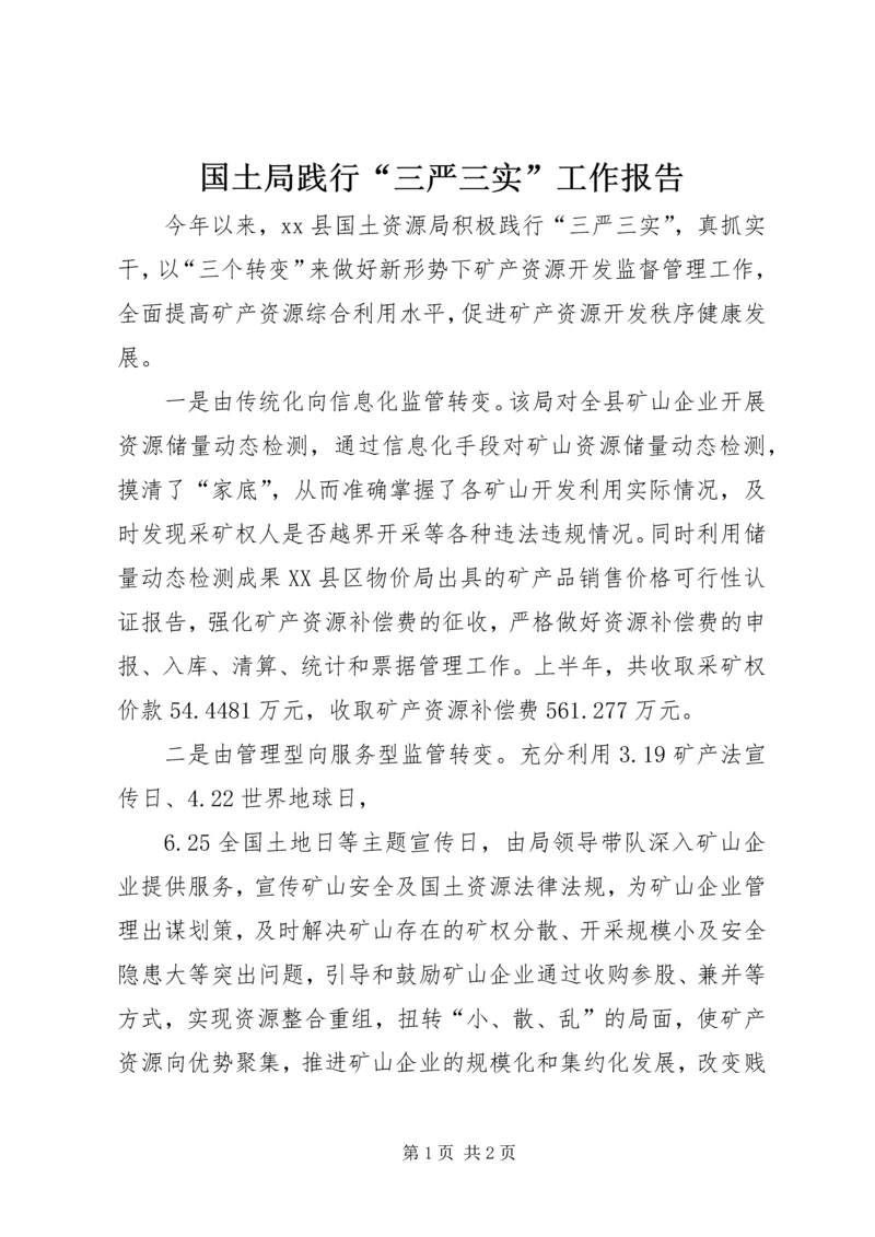 国土局践行“三严三实”工作报告.docx