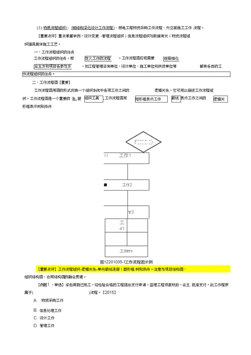 2018一建项目管理建设工程项目的组织重点