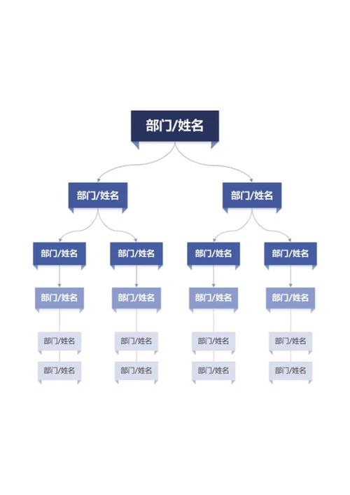 组织架构-蓝色商务几何竖版word模板
