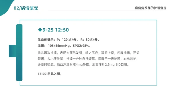绿色清新简约癫痫病发作的护理查房ppt