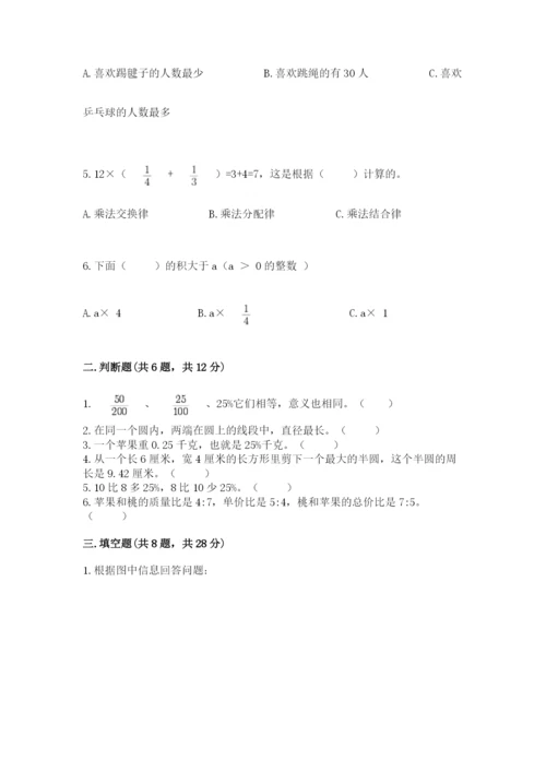 六年级数学上册期末考试卷及一套完整答案.docx