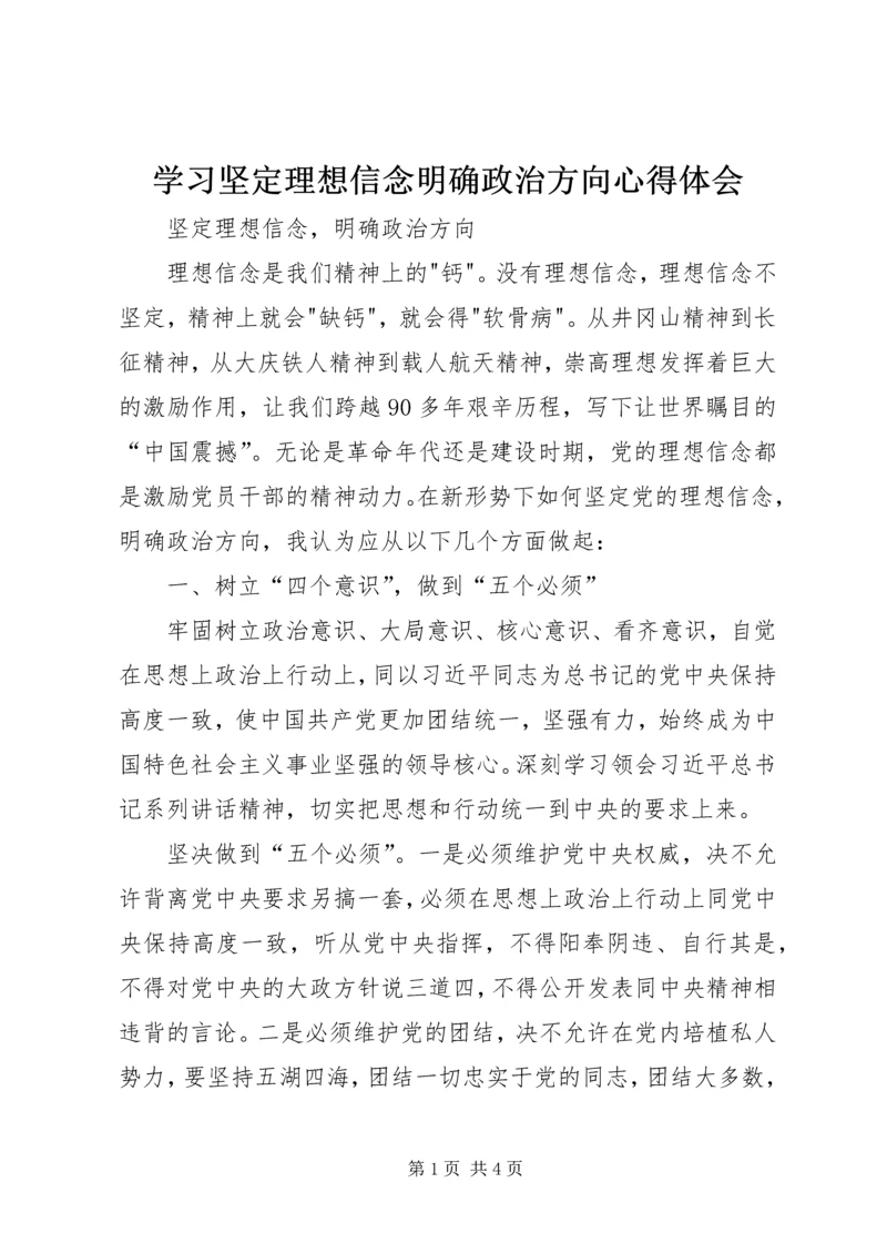 学习坚定理想信念明确政治方向心得体会.docx