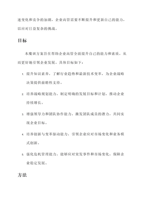 企业高管魔训方案