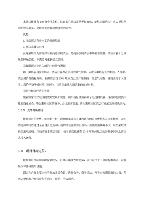 汉庭商务酒店投资计划书.docx