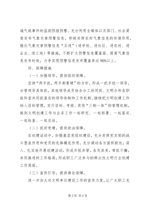气象局文明单位创建工作计划.docx