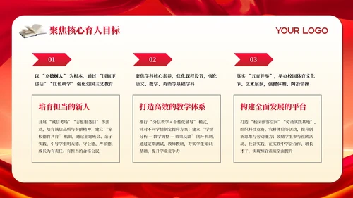 红色新生入学开学典礼PPT模板