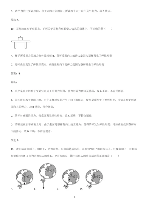 八年级物理下册力必考考点训练.docx