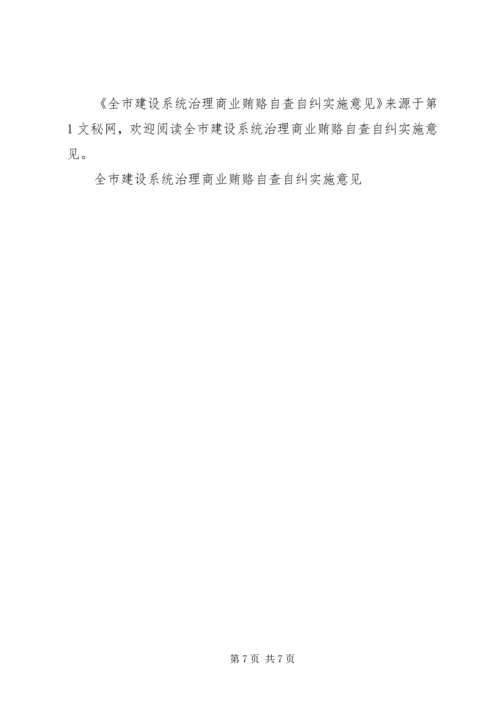 全市建设系统治理商业贿赂自查自纠实施意见 (2).docx