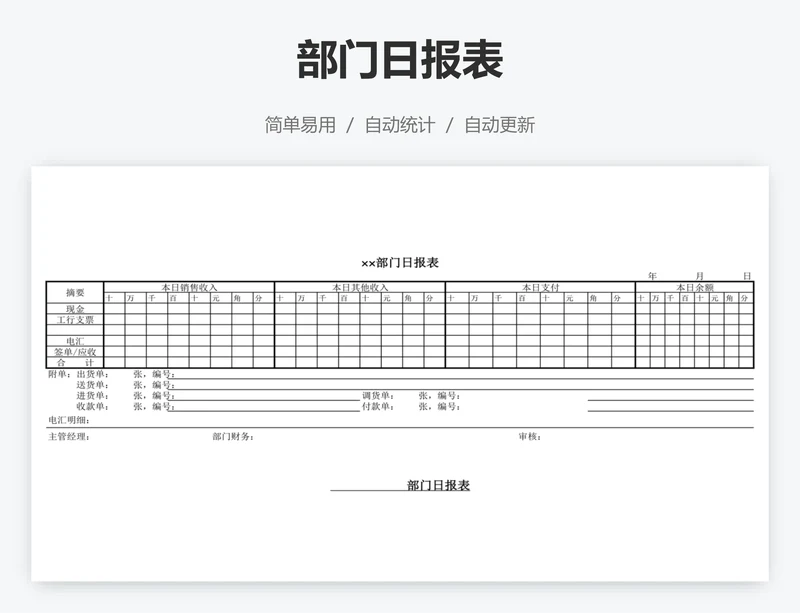 部门日报表