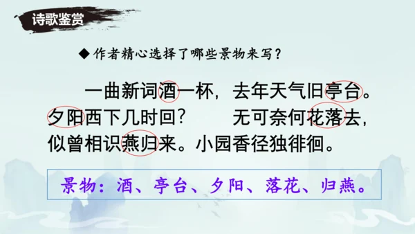 八年级语文上册第六单元课外古诗词诵读《浣溪沙（一曲新词酒一杯）》课件