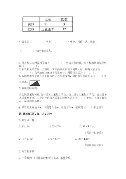 2022人教版数学五年级上册期末测试卷带答案（培优b卷）.docx