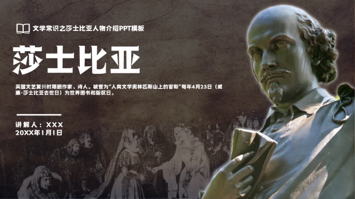 莎士比亚人物介绍知识普及PPT