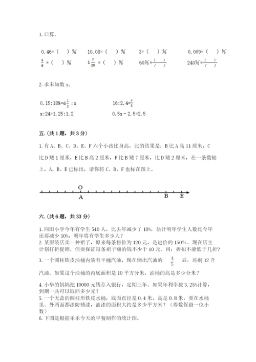 苏教版六年级数学小升初试卷含答案（研优卷）.docx