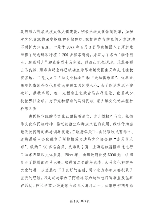 乡镇文化站典型材料.docx