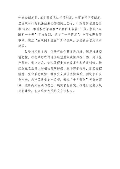 【述职报告】市农业农村局党组书记、局长履行推进法治建设第一责任人述职报告.docx