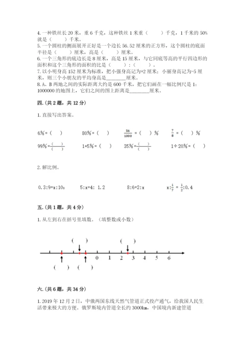 人教版数学小升初模拟试卷及参考答案（轻巧夺冠）.docx