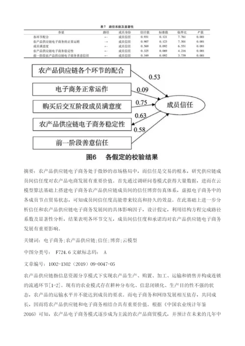 基于云模型的农产品供应链电子商务信任机制.docx