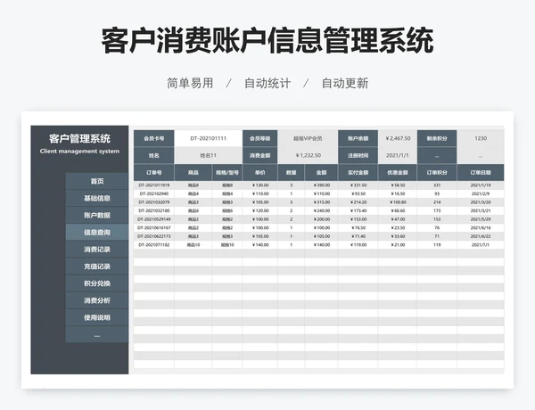 客户消费账户信息管理系统