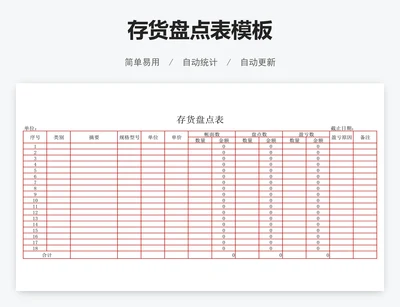 存货盘点表模板