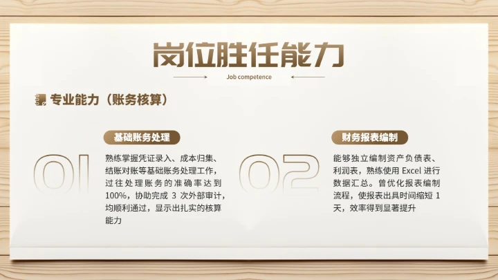 会计专业大学生求职个人能力综合展示职业生涯规划通用PPT模版