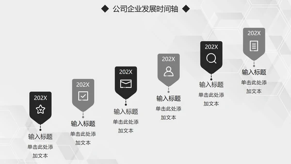 简约大气黑白公司企业发展时间轴PPT模板