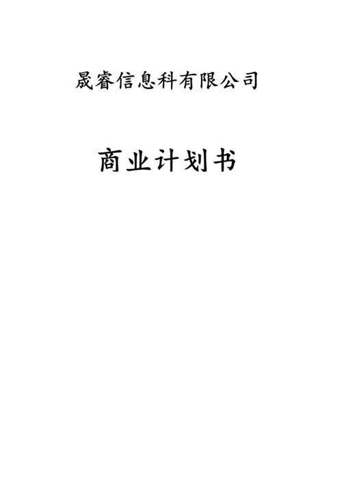 晟睿信息科技有限公司商业计划书.docx