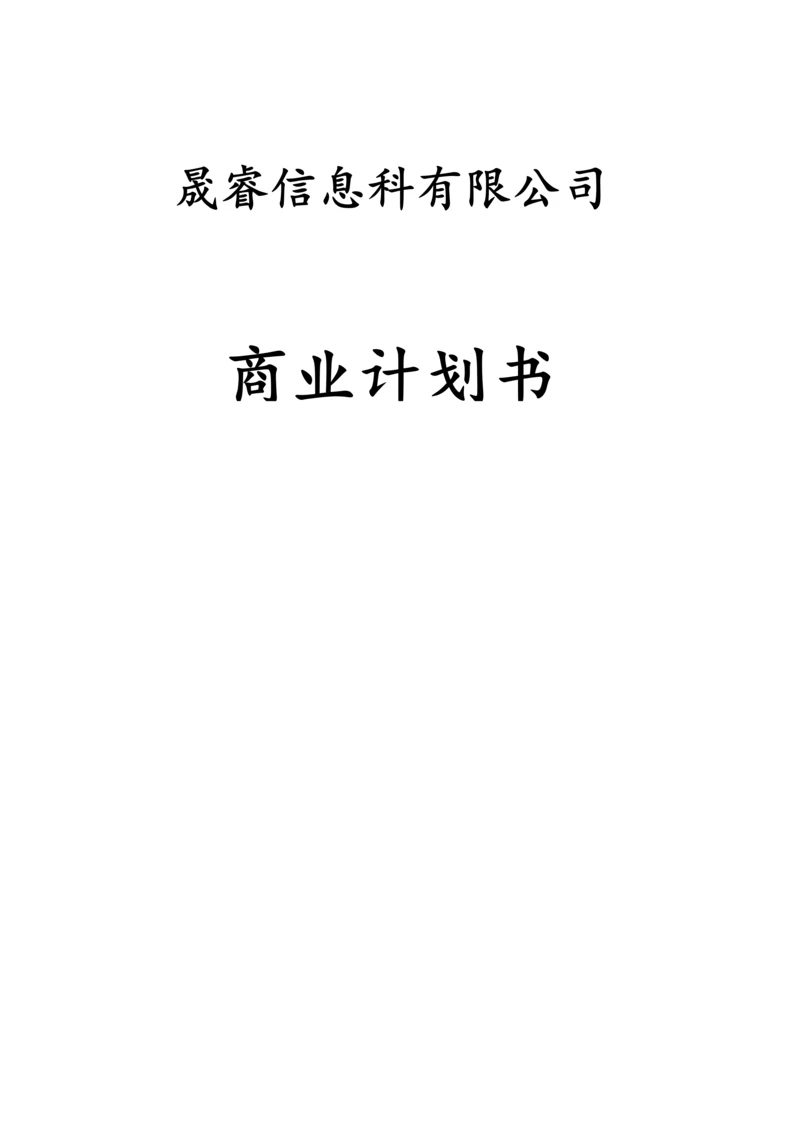 晟睿信息科技有限公司商业计划书.docx