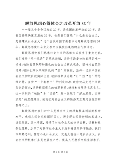 解放思想心得体会之改革开放XX年.docx