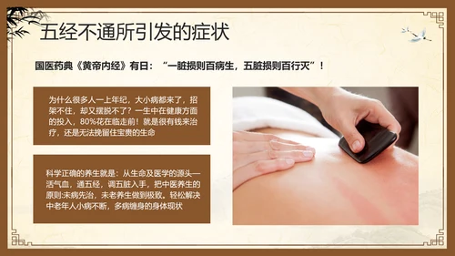 棕色复古中医经络养生PPT模板宣传PPT动态PPT