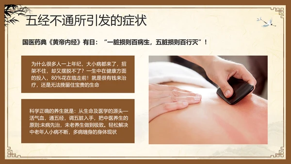 棕色复古中医经络养生PPT模板宣传PPT动态PPT