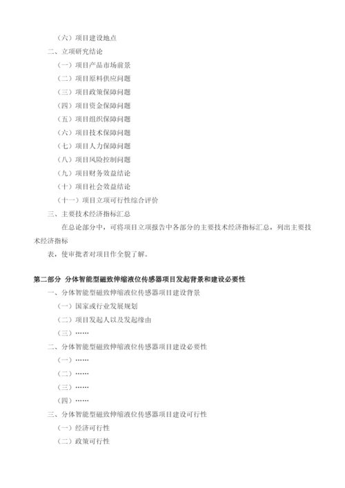 分体智能型磁致伸缩液位传感器项目建议书.docx