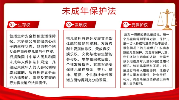 知法守法健康成长未成年人普法班会带内容PPT模板