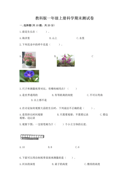 教科版一年级上册科学期末测试卷附完整答案（历年真题）.docx