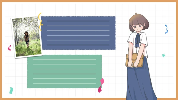 卡通插画简约快乐成长儿童教育PPT模板