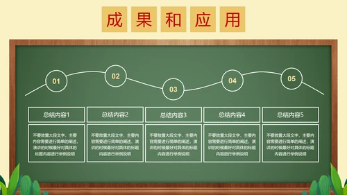 深绿色简约黑板风教育教学通用PPT演示模板