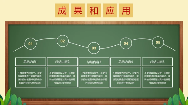 深绿色简约黑板风教育教学通用PPT演示模板