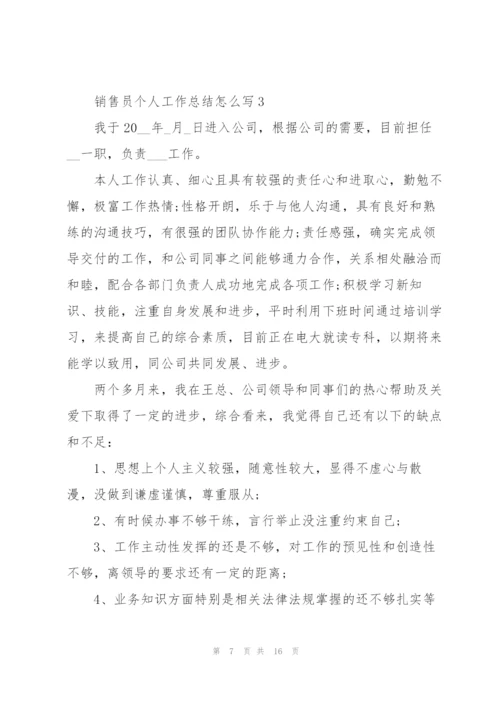 销售员个人工作总结怎么写5篇.docx