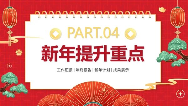 红色简约日历新年计划工作汇报PPT模板