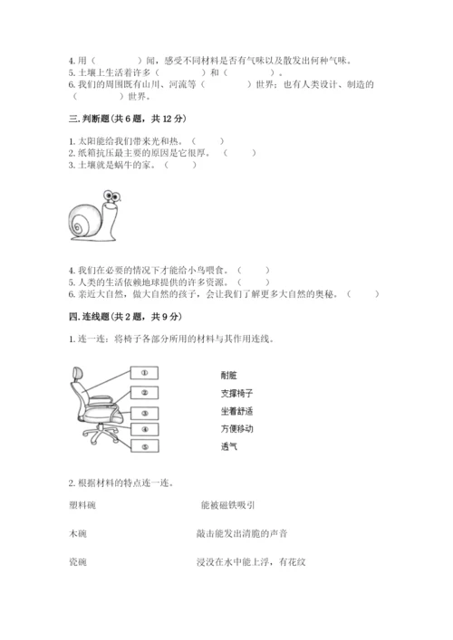 教科版二年级上册科学期末测试卷【达标题】.docx