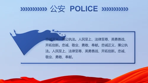 蓝色大气公安警察派出所演讲动态PPT