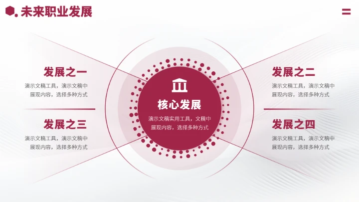 红色高端风大学生职业生涯规划PPT模板