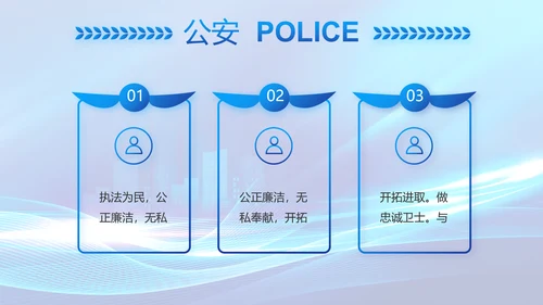 蓝色大气公安警察年终工作总结PPT
