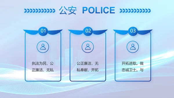 蓝色大气公安警察年终工作总结PPT