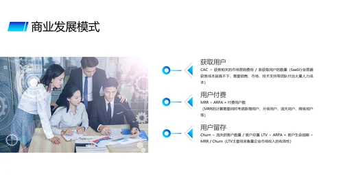 蓝色供应链金融saas平台商业计划书PPT模版