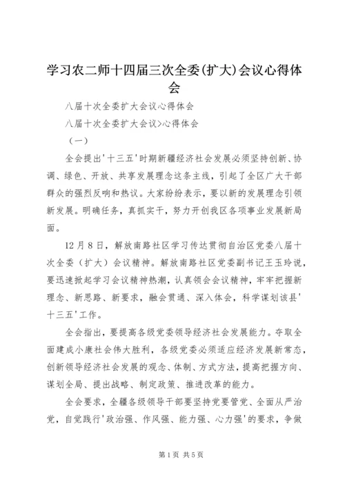 学习农二师十四届三次全委(扩大)会议心得体会 (3).docx